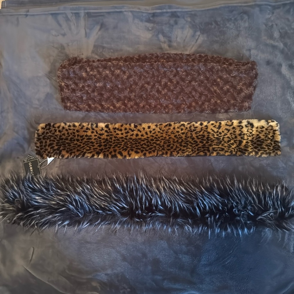 Faux fur scarves: set of three